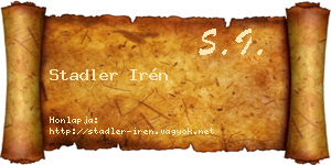 Stadler Irén névjegykártya